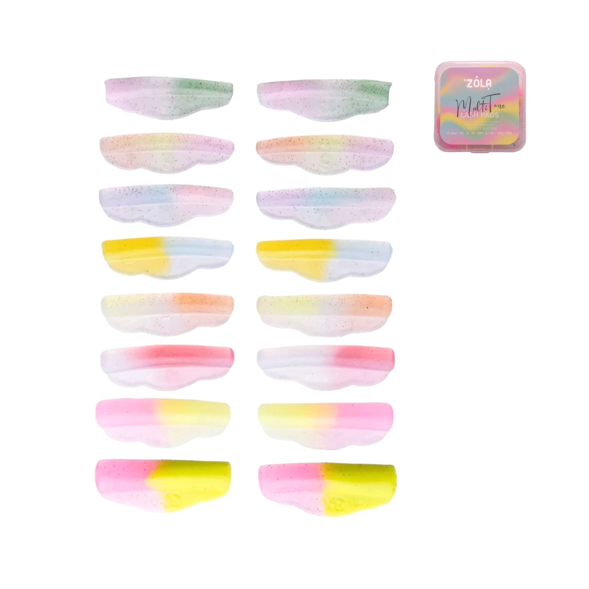 Multi Tone Shields Flat shields van zacht siliconen, set van 8 maten (XS-3XL) voor een prachtig lifteffect