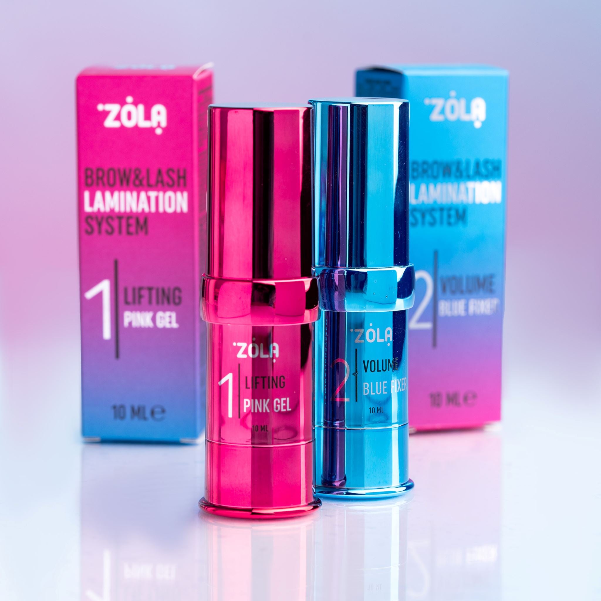 COLOR LAB Brow & Lash Lamination Neon roze en blauw systeem met kortere inwerktijden