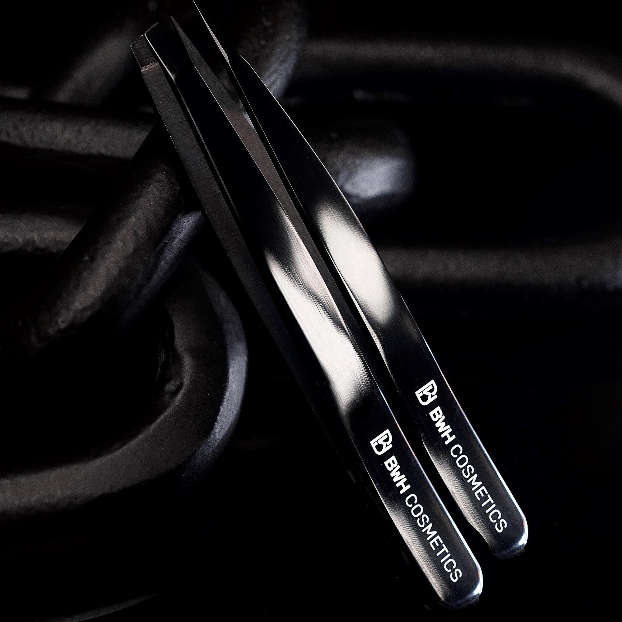 BWH COSMETICS | Pointy + Slanted Midnight Chrome Tweezers BWH Cosmetics