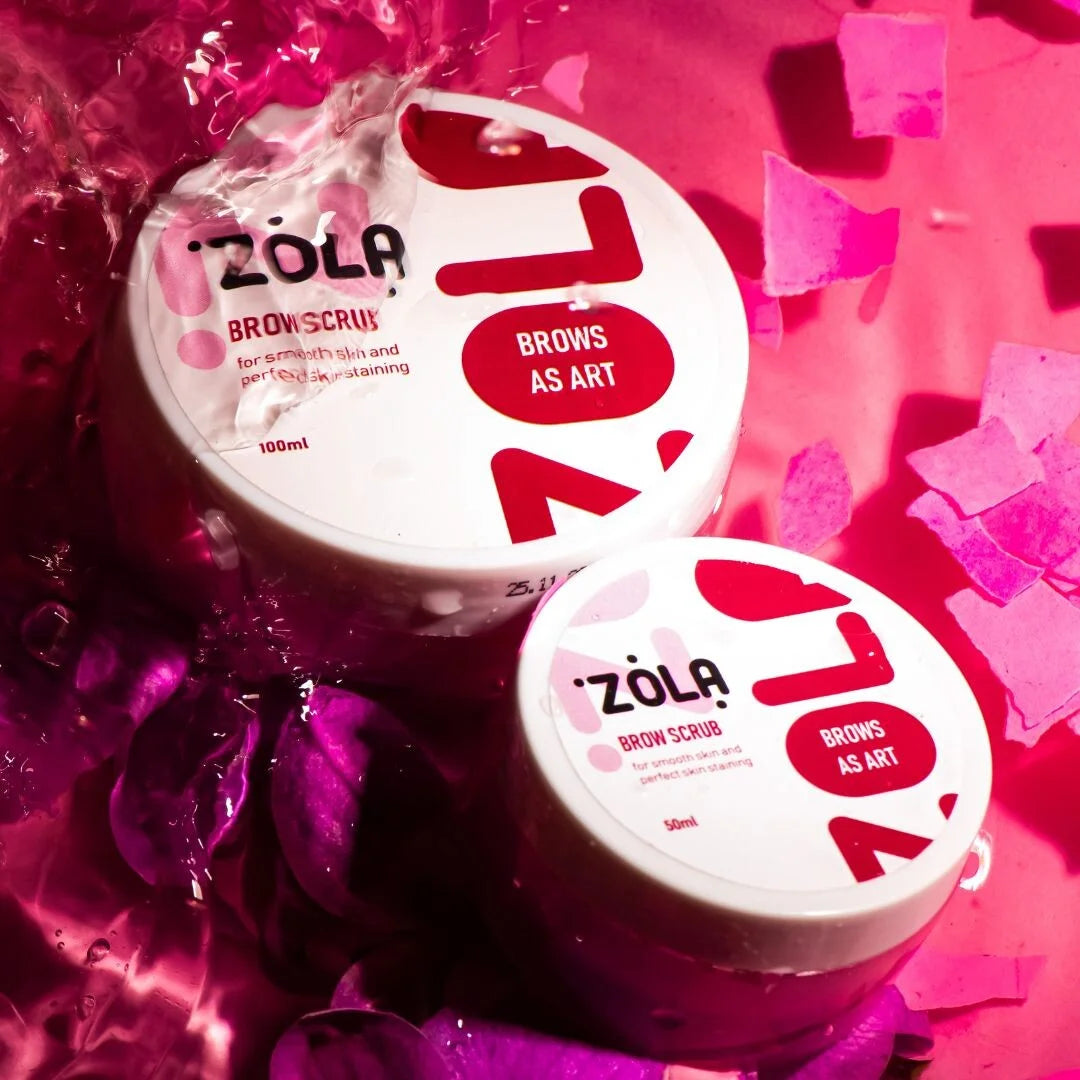 ZOLA Extra Soft Orange Eyebrow Scrub 100ml zachte reiniging en hydratatie voor wenkbrauwen met sinaasappel aroma.