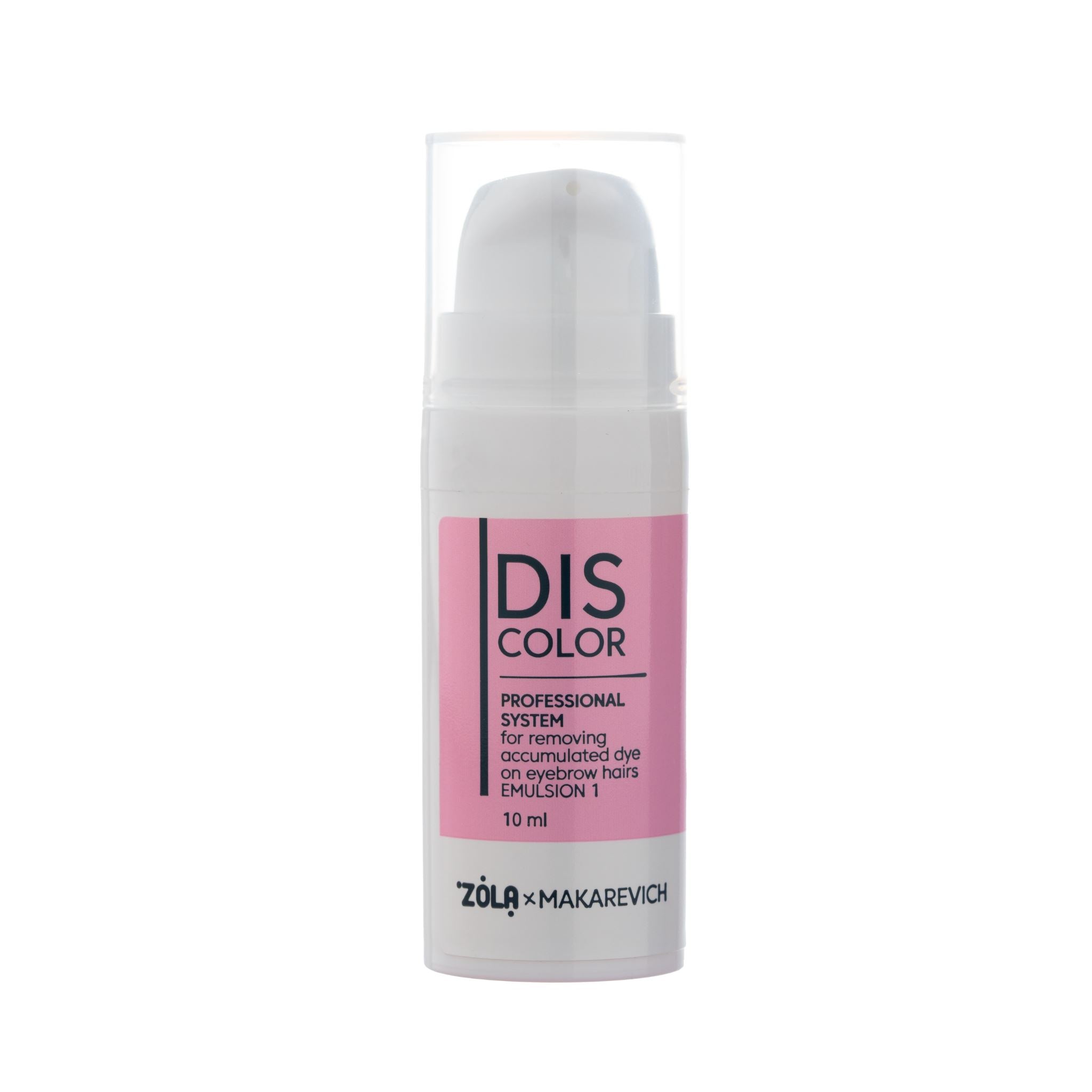 ZOLA x Makarevich DISCOLOR Emulsion professioneel systeem voor veilige verwijdering van wenkbrauwverf zonder de natuurlijke kleur te bleken.
