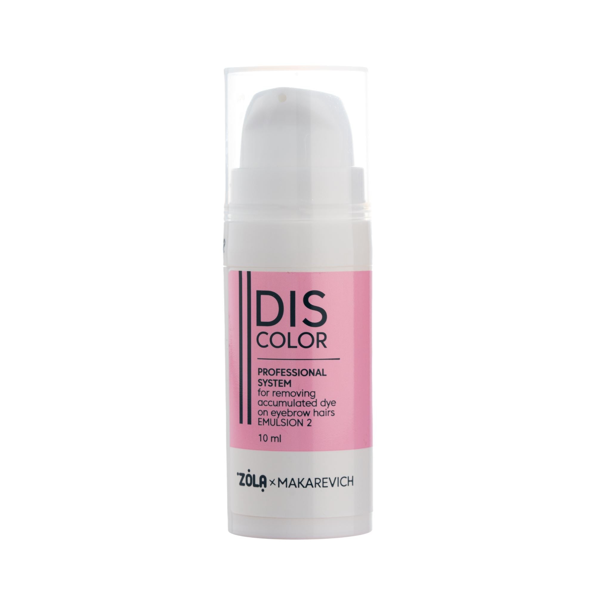 DISCOLOR Emulsion 1 & 2 professioneel systeem voor het veilig verwijderen van kunstmatig pigment van wenkbrauwen met behoud van natuurlijke haarkleur.