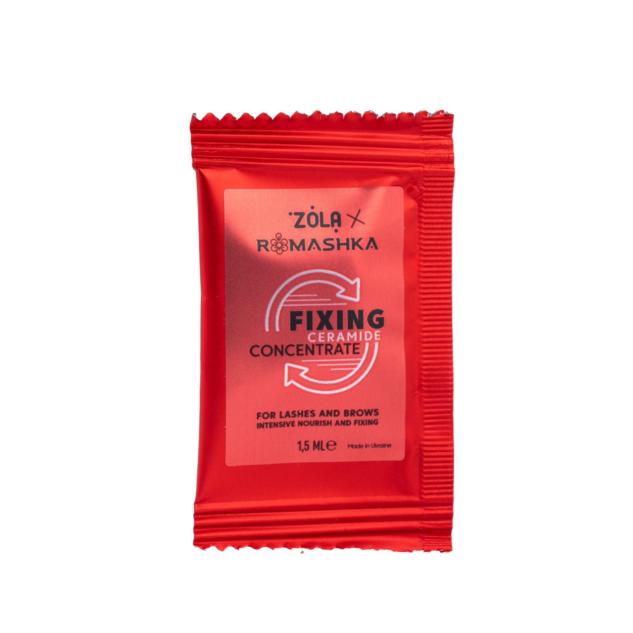 ZOLA × Romashka Fixing Ceramide Concentrate serum voor wimpers en wenkbrauwen met ceramiden en subtiele gouden glitter