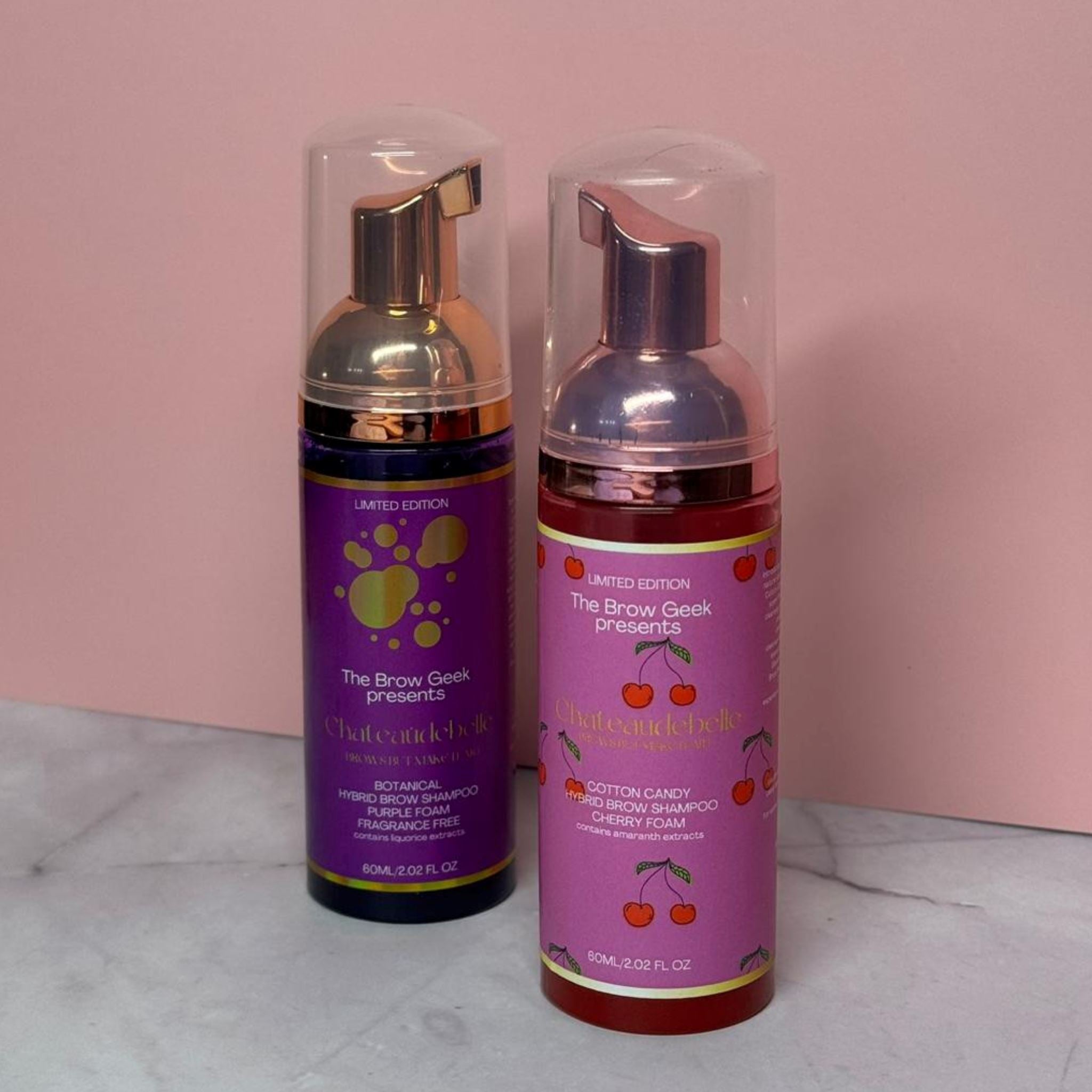 THE BROW GEEK x CHATEAUDEBELLE | BROW SHAMPOO FOAM 60ml PINK OR PURPLE Browstar Cosmetics