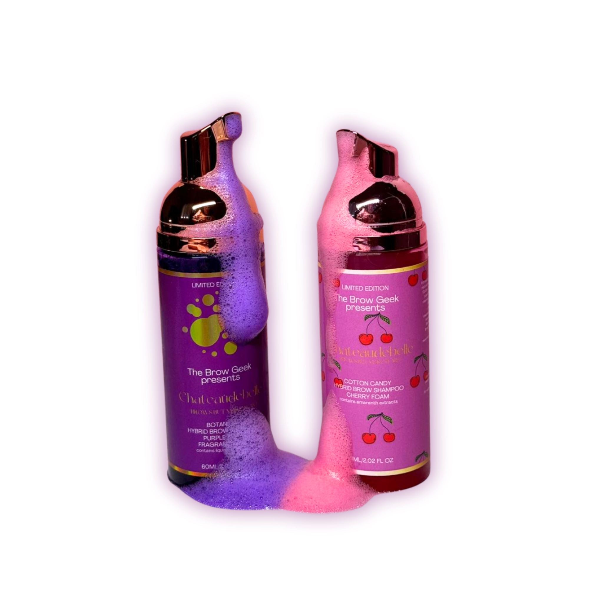 THE BROW GEEK x CHATEAUDEBELLE | BROW SHAMPOO FOAM 60ml PINK OR PURPLE Browstar Cosmetics