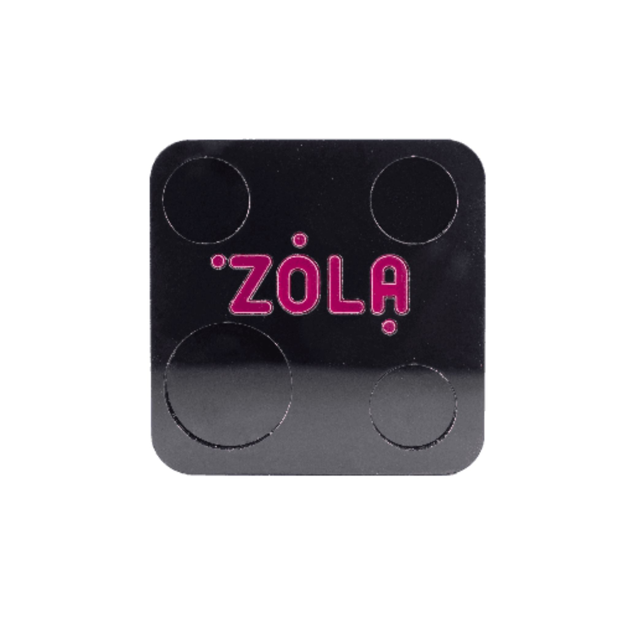 Zwart palette met 4 vakjes voor wenkbrauwverf, lamination lotions en verzorgingsproducten.