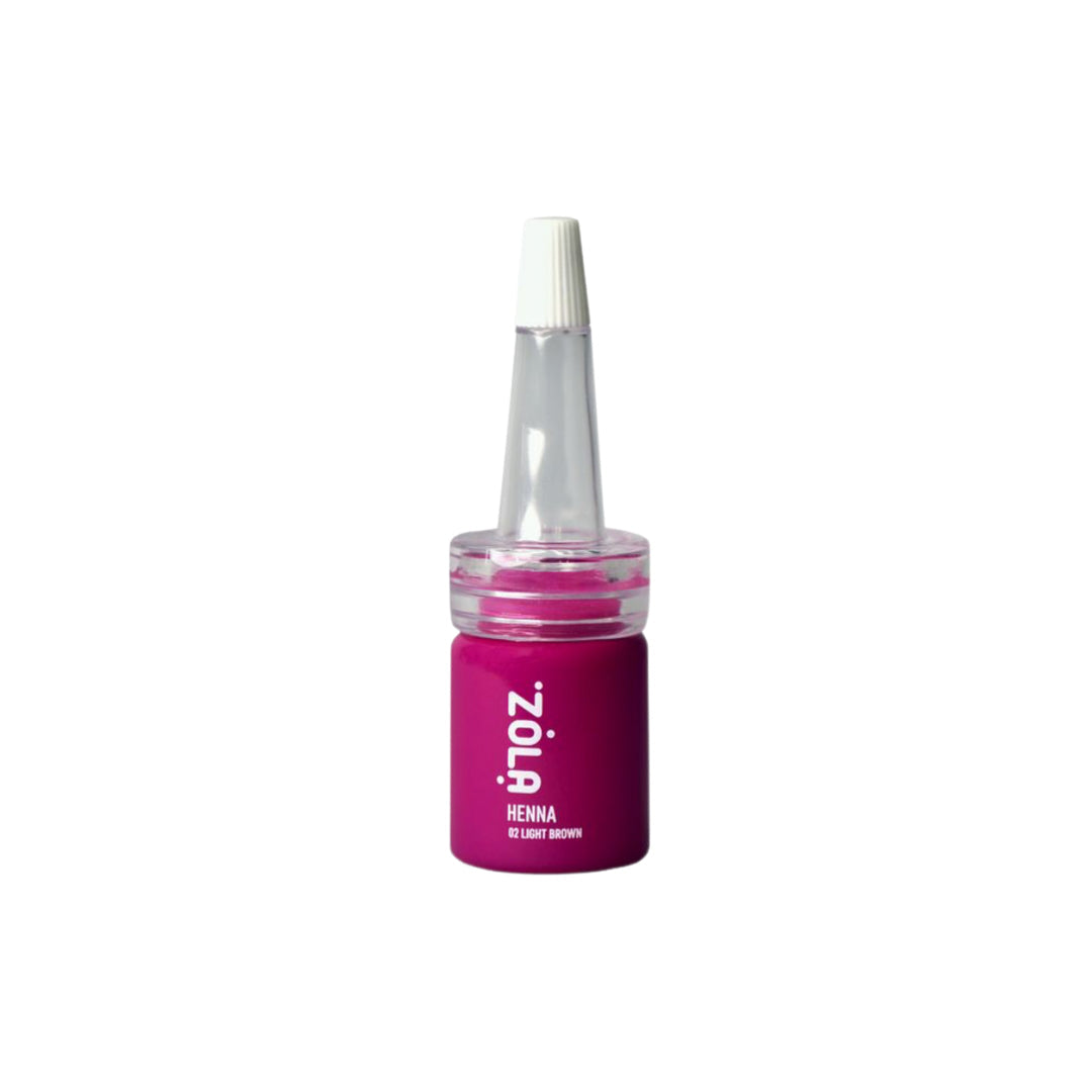 ZOLA Brow Henna met verzorgend complex van Amla en Shikakai. Verkrijgbaar in 10 tinten voor elke huid- en haarkleur.