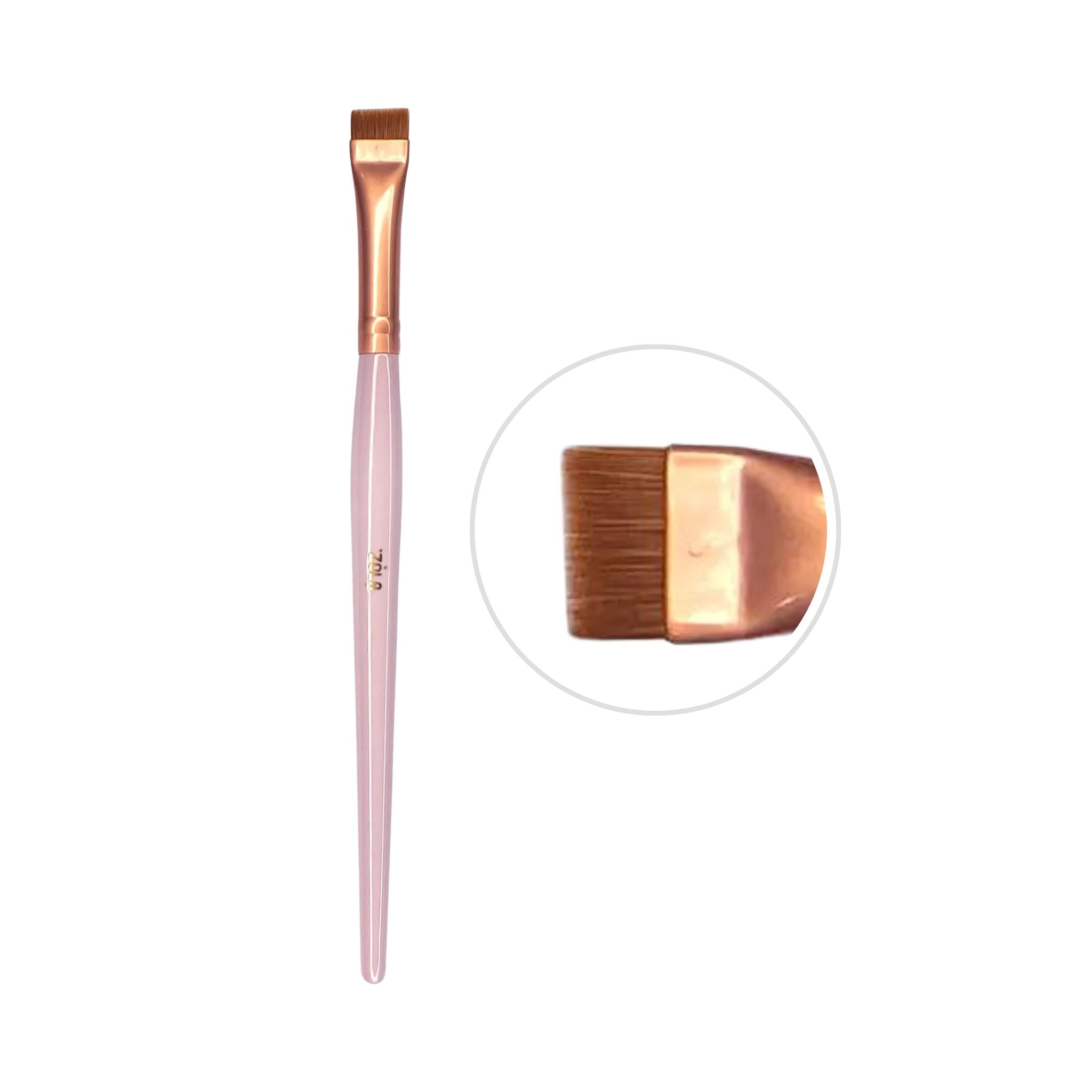 Universele Brush 03BR nylon kwast voor wenkbrauwverf, concealer en pasta, lichtroze houten handvat