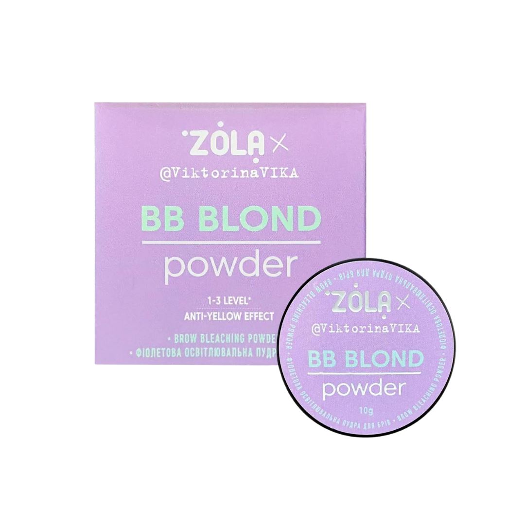 BB Blond Powder professioneel wenkbrauw blonderingspoeder met anti-geel effect, ontwikkeld door ZOLA in samenwerking met Viktoria Vika.