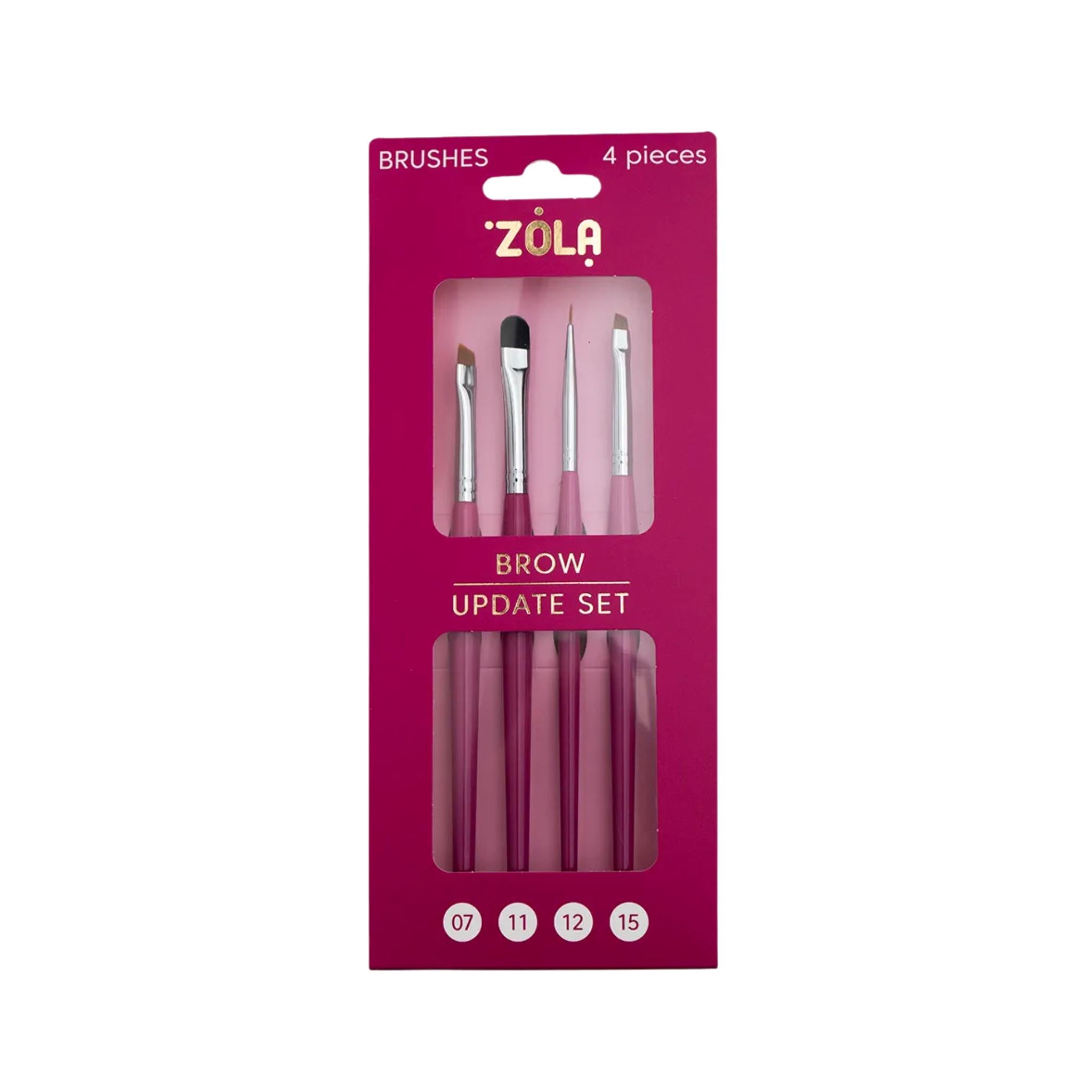 ZOLA Brow Update Set 4 professionele kwasten voor verf, henna, bleach en brow care