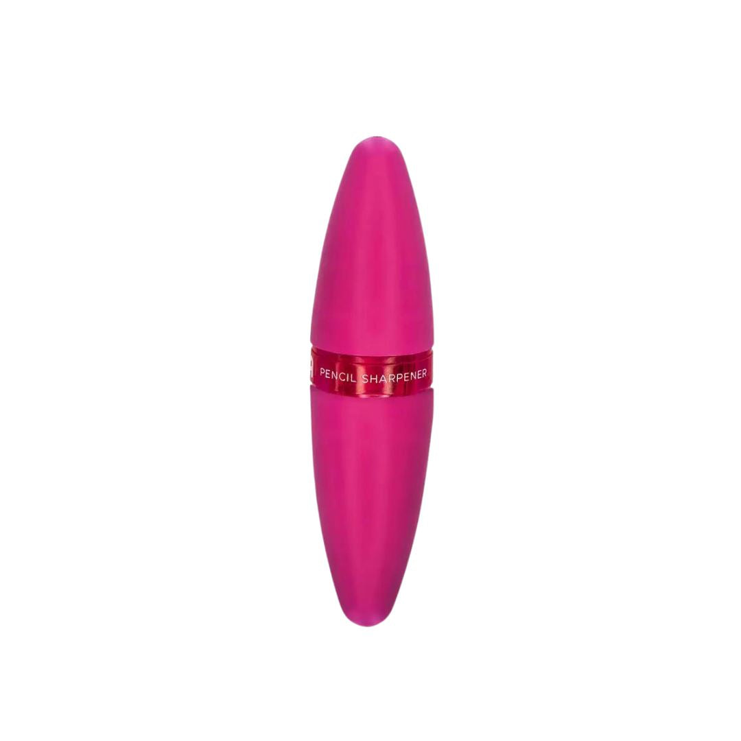 ZOLA puntenslijper roze voor alle soorten cosmetische potloden. Met opvangbakje en hygiënische sluiting.