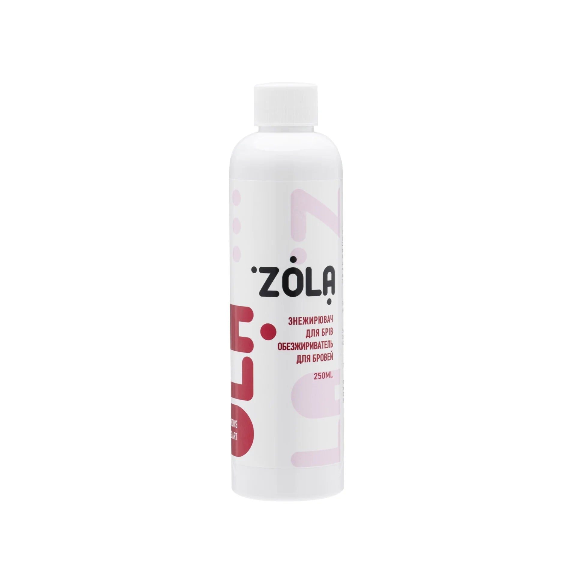 ZOLA Eyebrow Degreaser 250ml voor het effectief ontvetten van wenkbrauwen en huid. Voor gelijkmatige en langdurige kleuring.