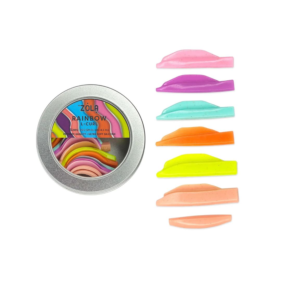 ZOLA Rainbow L-Curl Shields 6 maten + 1 paar voor onderste wimpers, ultrazacht silicone voor lift en krul.