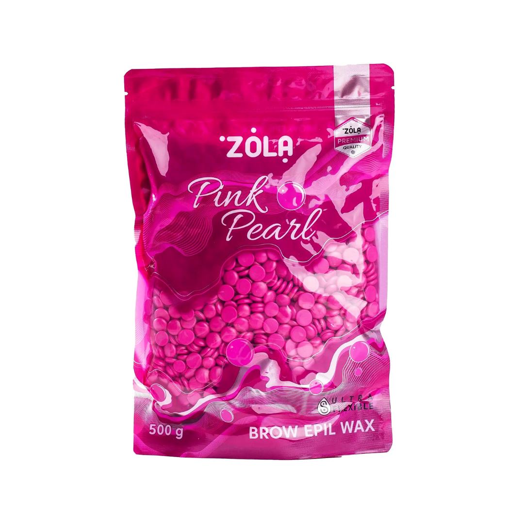 ZOLA Wax Pink Pearl filmwax voor het verwijderen van ongewenst haar op gezicht en wenkbrauwen. Zacht voor de huid, eenvoudig te gebruiken.