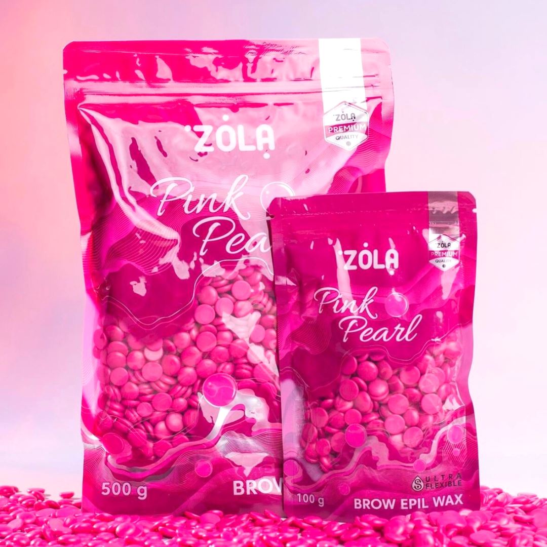 ZOLA Wax Pink Pearl voor het effectief verwijderen van ongewenst haar op wenkbrauwen en gezicht. Gemakkelijk aan te brengen en te verwijderen.