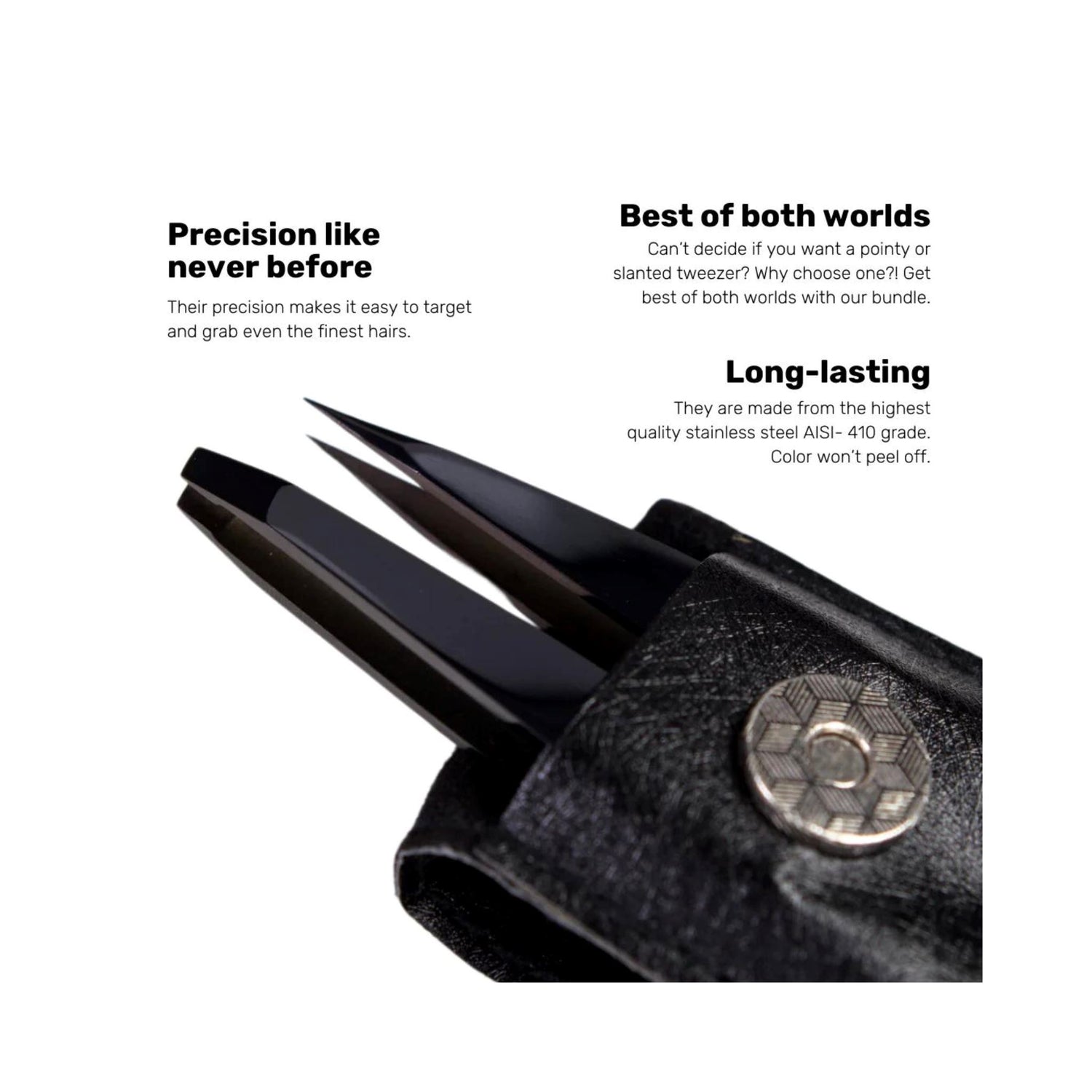 BWH COSMETICS | Pointy + Slanted Midnight Chrome Tweezers BWH Cosmetics 