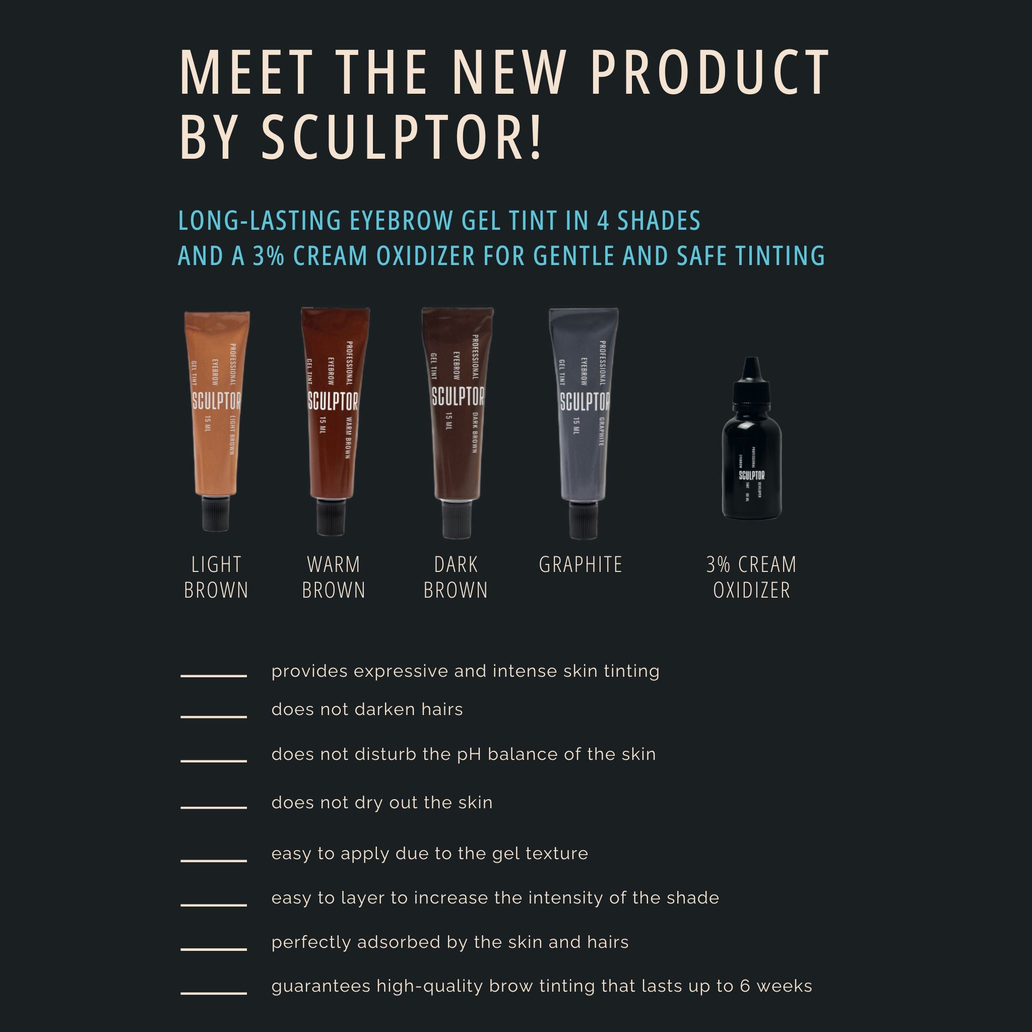 SCULPTOR | HYBRID GEL DYE FOR EYEBROWS - KIT SCULPTOR 