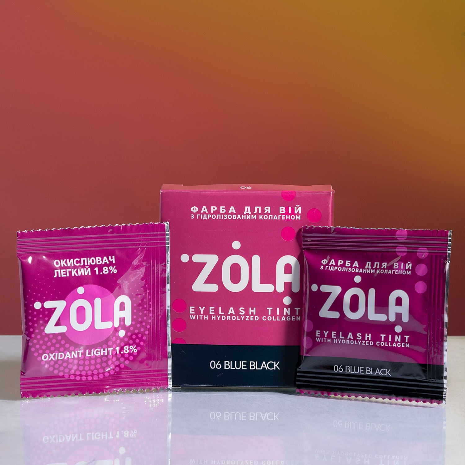 ZOLA | Eyelash Dye Blue Black+ 1.8% Oxidant | Sachet 5ml ZOLA 