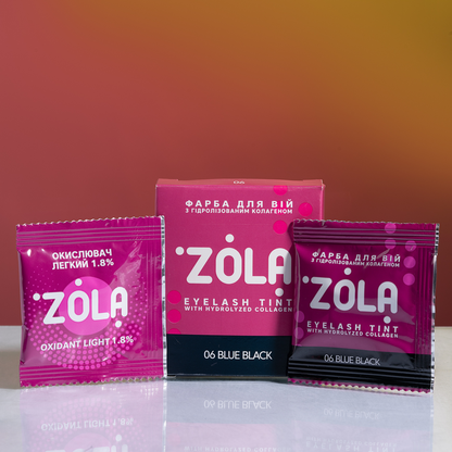 ZOLA | Eyelash Dye Blue Black+ 1.8% Oxidant | Sachet 5ml