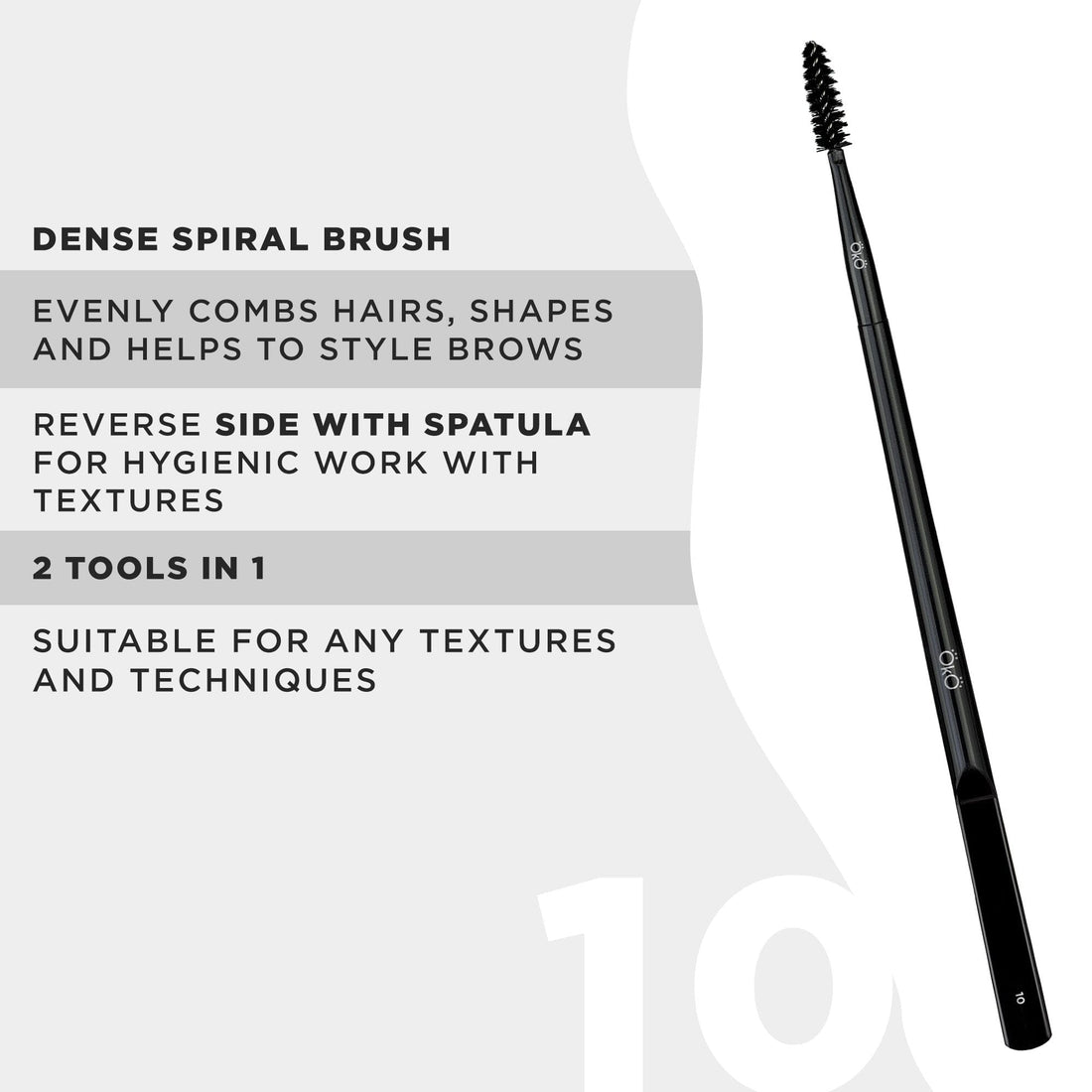 OKO | BRUSH 10 - Spoolie with flat handle OKO 