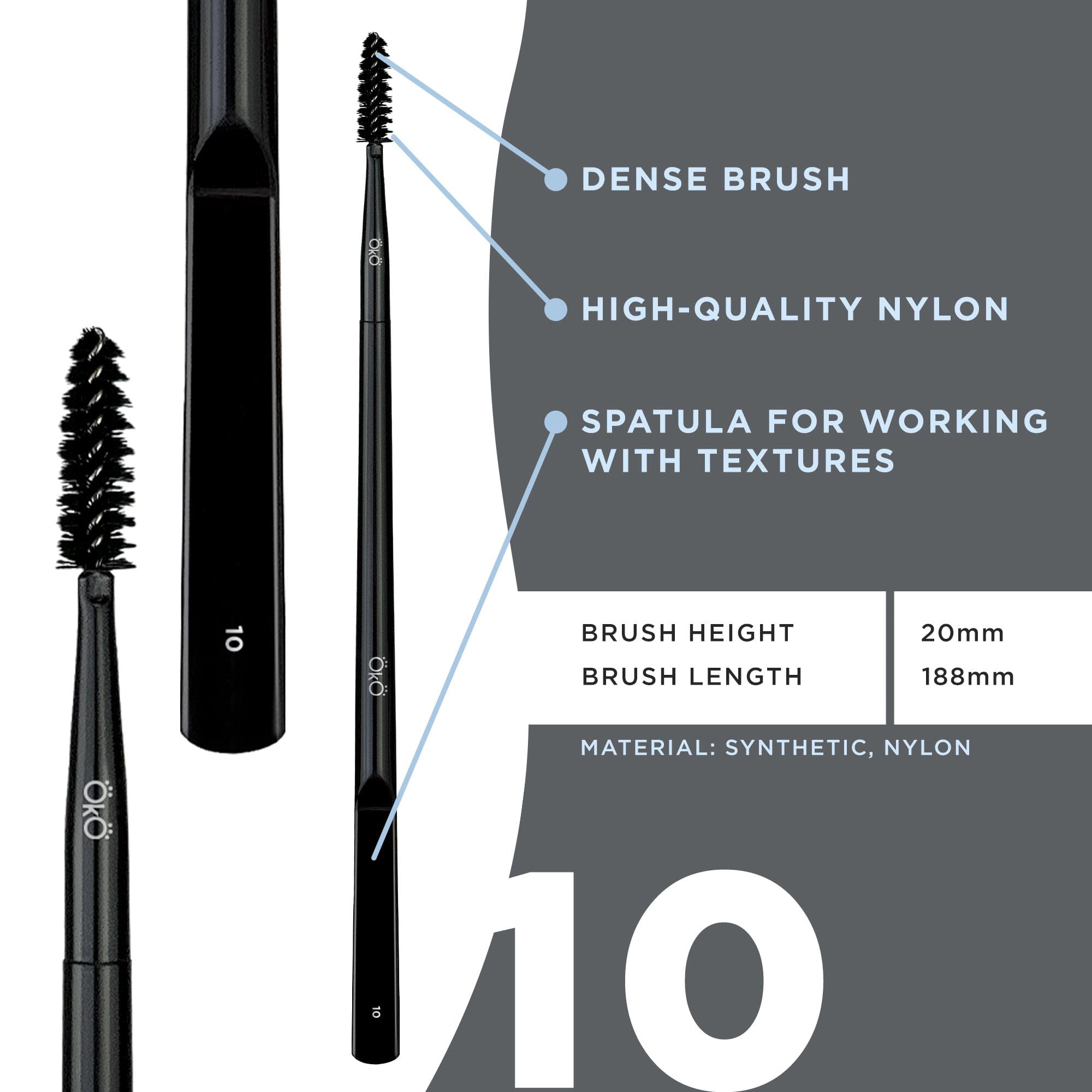 OKO | BRUSH 10 - Spoolie with flat handle OKO 