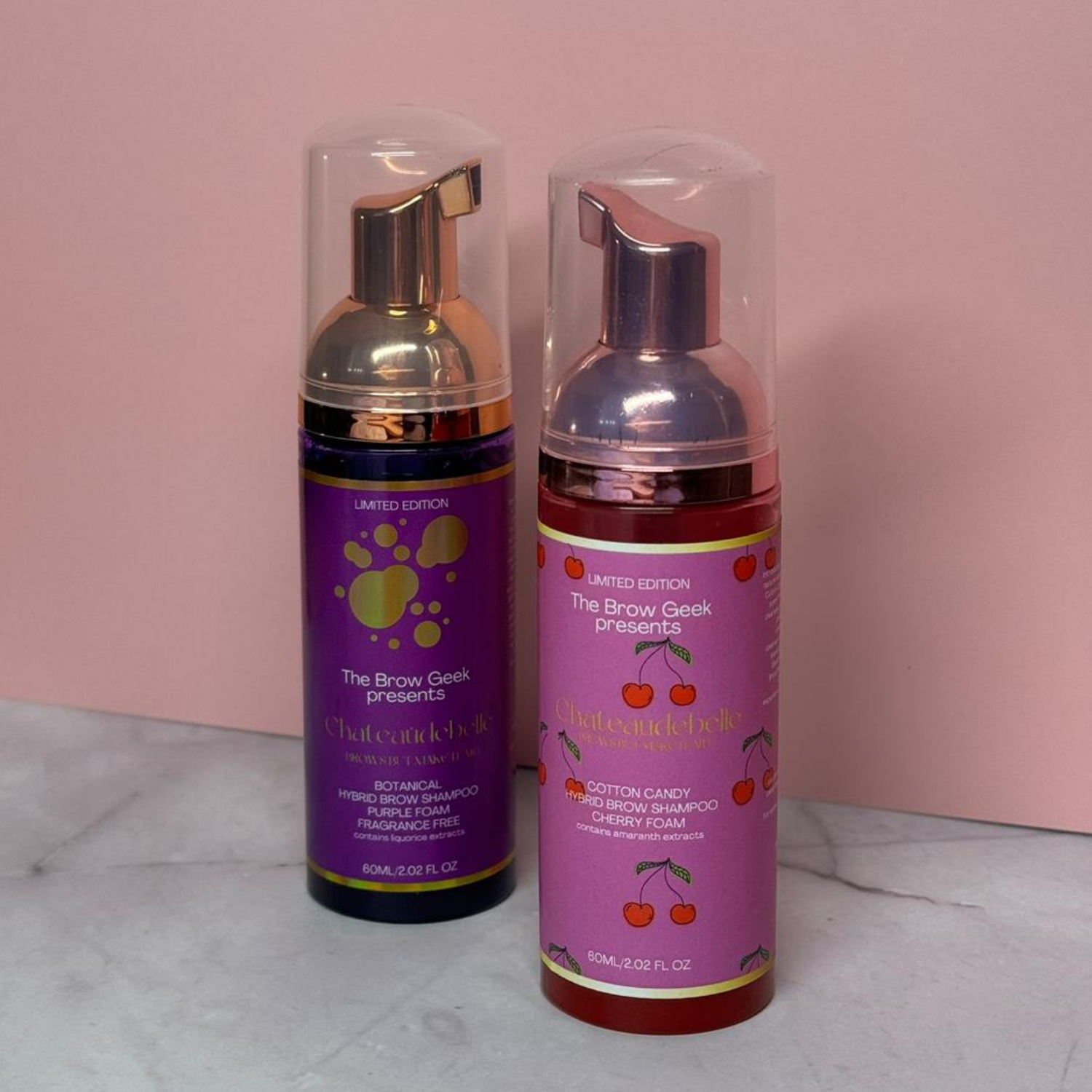 THE BROW GEEK x CHATEAUDEBELLE | BROW SHAMPOO FOAM 60ml PINK OR PURPLE