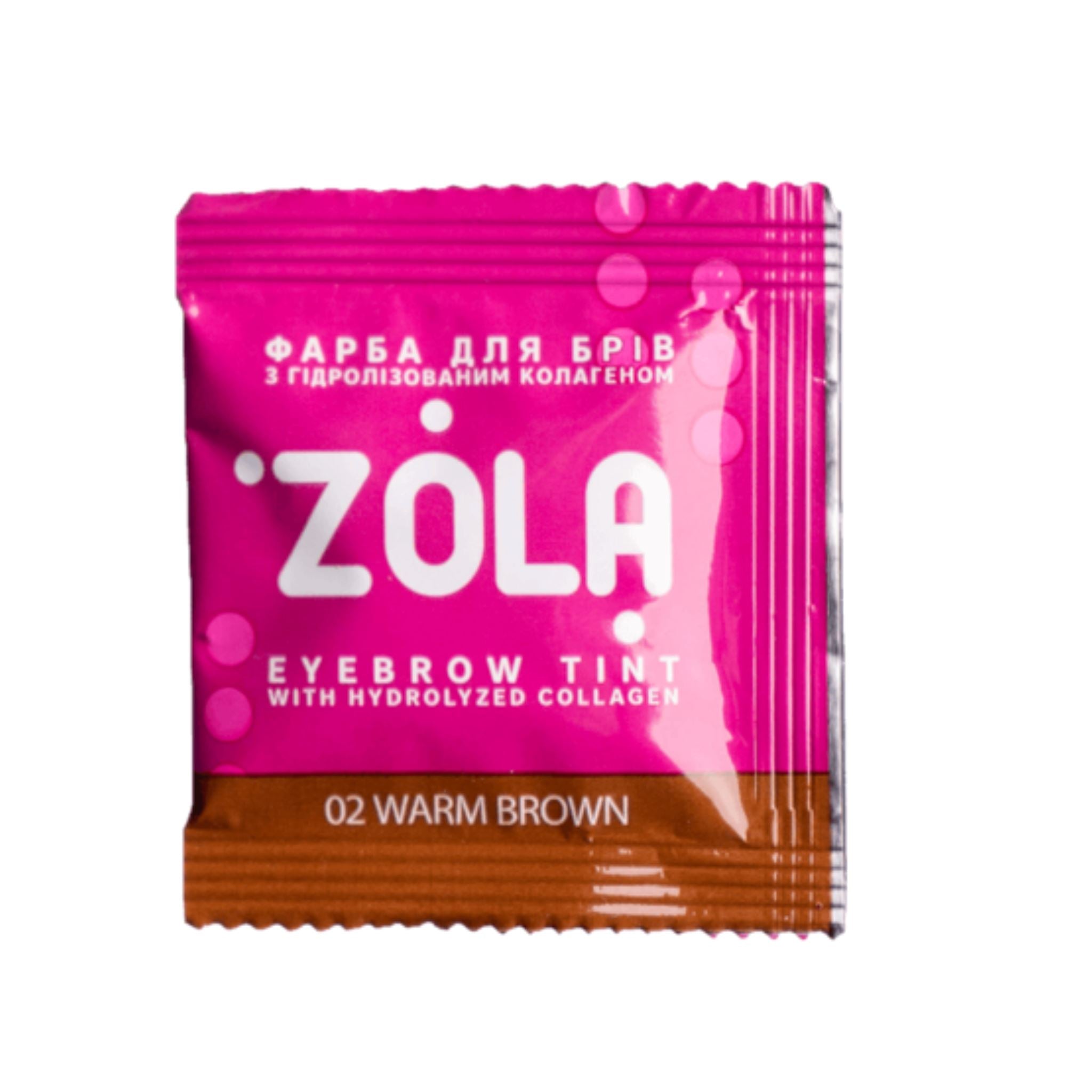 ZOLA | EYEBROW TINT WITH COLLAGEN 02 WARM BROWN 5ML SACHET ZOLA 