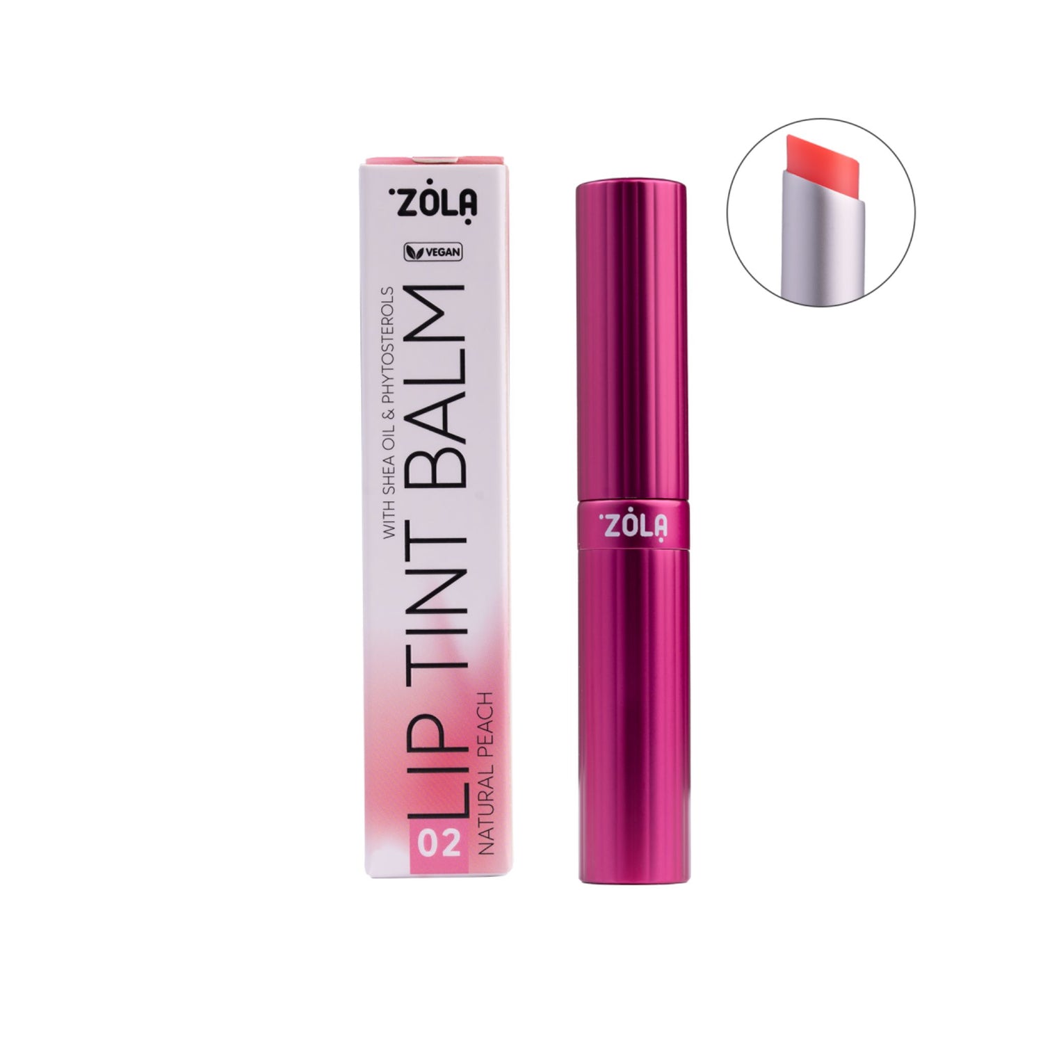 zola lippenbalsem in een luxe verpakking natural peach