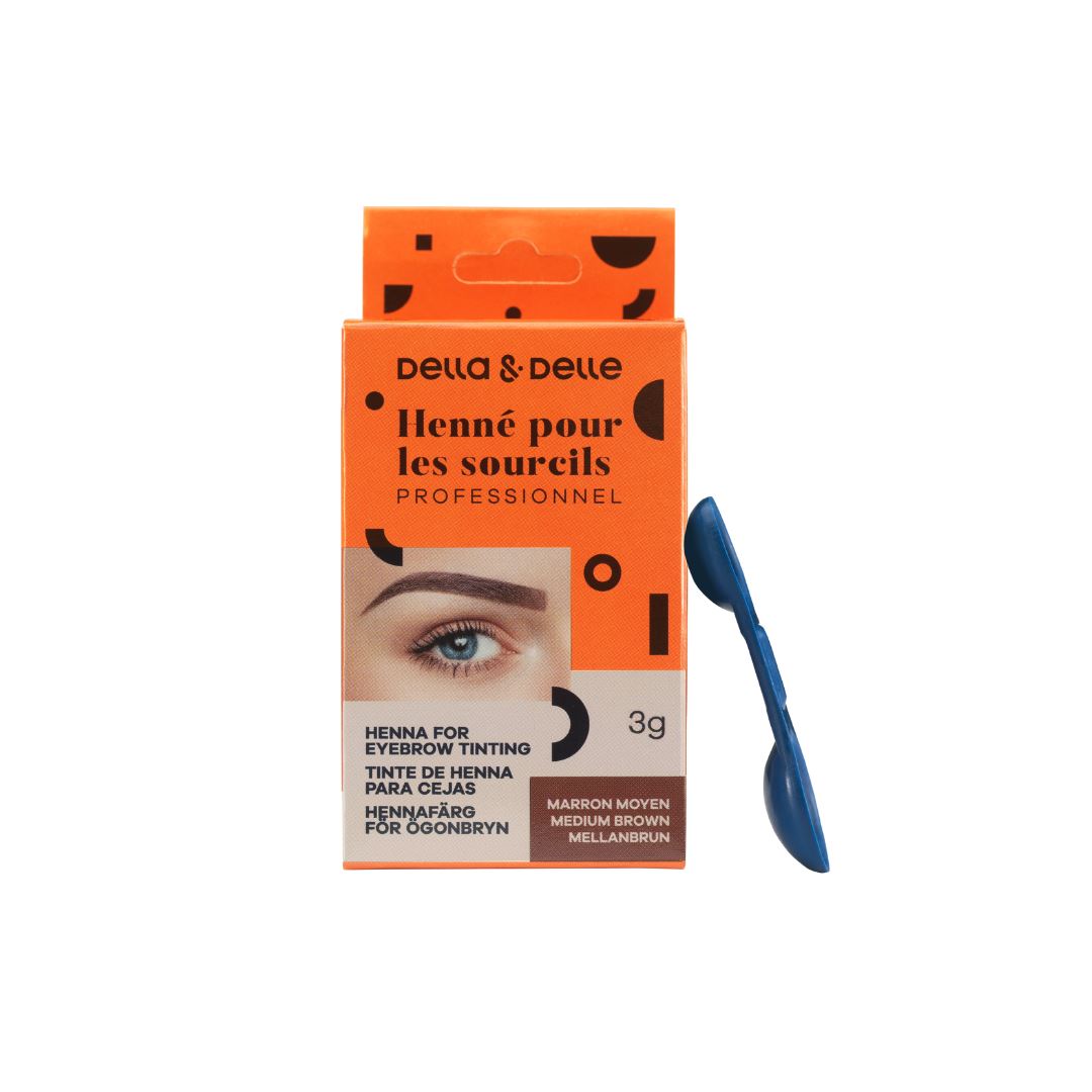 DELLA &amp; DELLE | BROW HENNA | Medium brown 3 gram della &amp; delle 