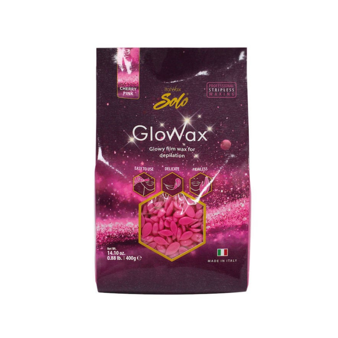 ITALWAX | GLOWAX CHERRY PINK FILM WAX | 400 grams